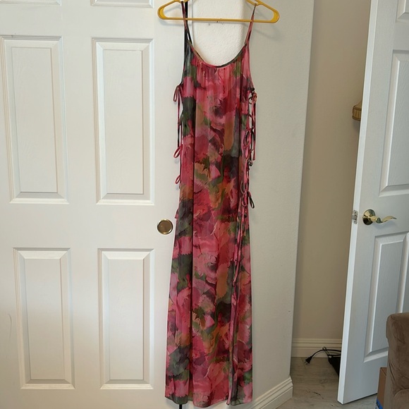 MWT  MISA Los Angeles Salome Long Sheer Dress/Top in Floral Print - Picture 8 of 10